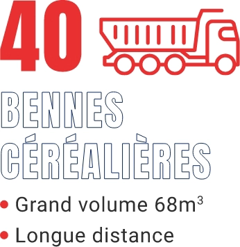 40 bennes céréalières grand volume longue distance